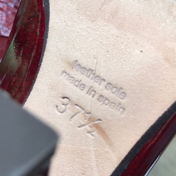 Audley London blood red patent leather architectural block heels - Picture 5 of 9